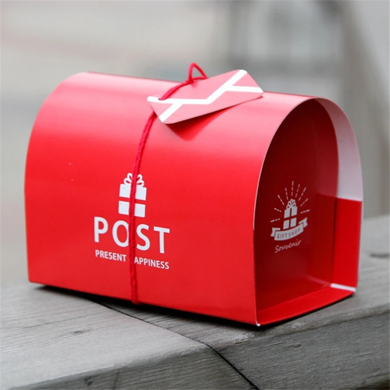 10pcs/veliko British Božič Rdeče Barve Pošte Post Škatla za Shranjevanje Poroko Papirja Predal bonboniera Novo Leto Pekarna Embalaža Majhno Darilo
