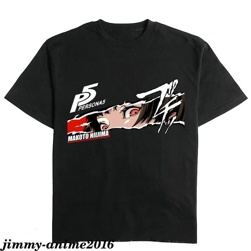 REDKO! Persona 5 Makoto Niijima Logotip Črna-Barva Moški Tshirt Risanka majica s kratkimi rokavi moški Unisex Novo Modno tshirt brezplačna dostava