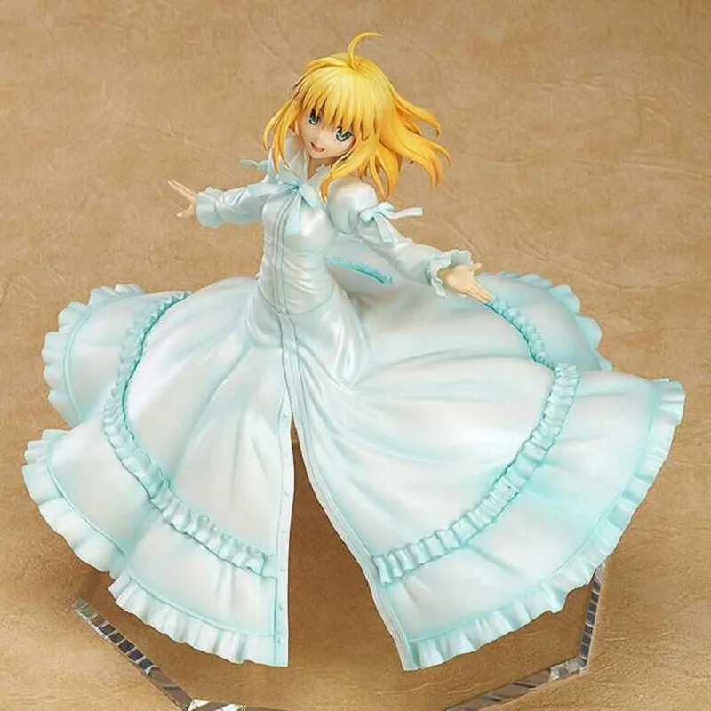 New Vroče Japonski Anime Usodo Bivanja Noč Dejanje Slika Sablja Zadnjo Epizodo Ver PVC Model 1/8 Obsega Zbirateljske Modro Obleko Lutka 25 cm