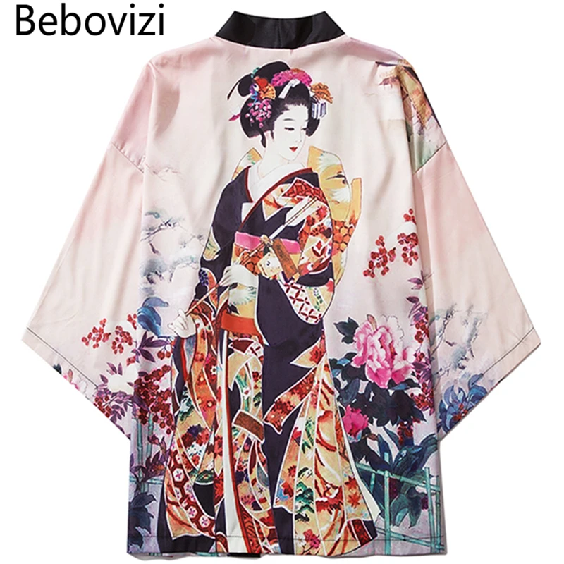 Bebovizi Priložnostne Letnik Tisk Oblačil Tradicionalnih Kimonos Blusas Moda Harajuku Moških Japonski Slog Seksi Plaži Yukata Oblačila