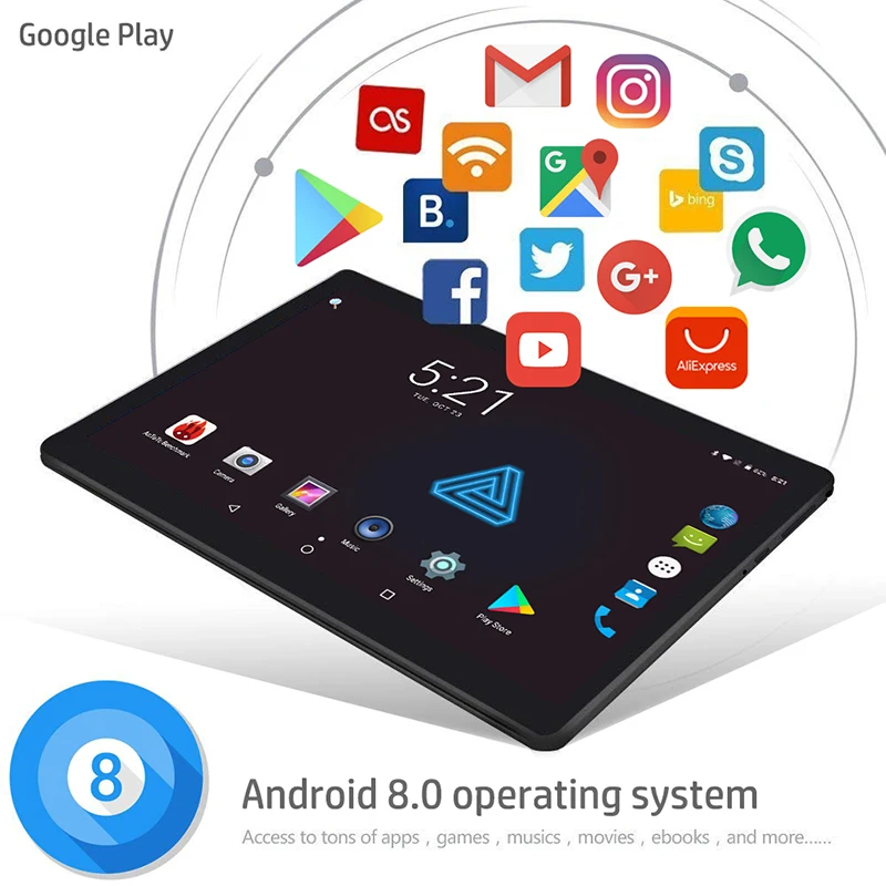 2020 Super 2.5 D Steklo 6 G+128GB Tablični Računalnik Google Play 10.1 Inch Android 8.0 Jedro Octa 4g Pametni telefon Android 8.0 GPS, WIFI Tablet