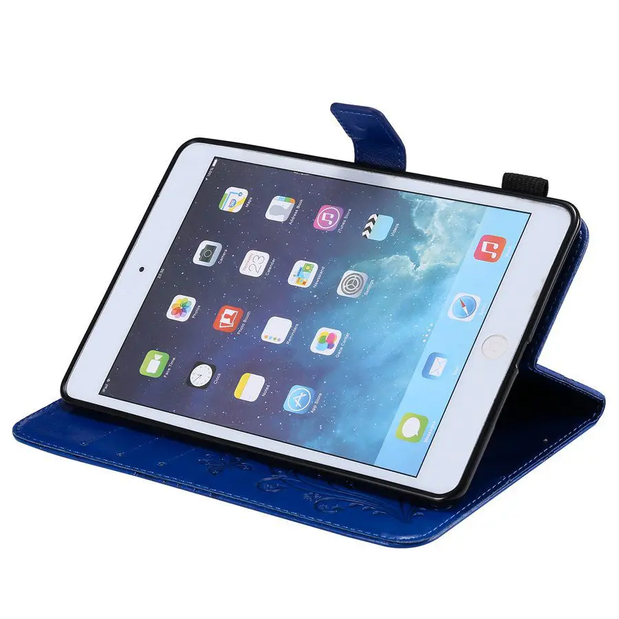 Flip Denarnica Usnjena torbica za Novi iPad mini 5 7.9 2019 5. Generacija Funda Emboss Metulj cover za ipad mini primeru 4+Film