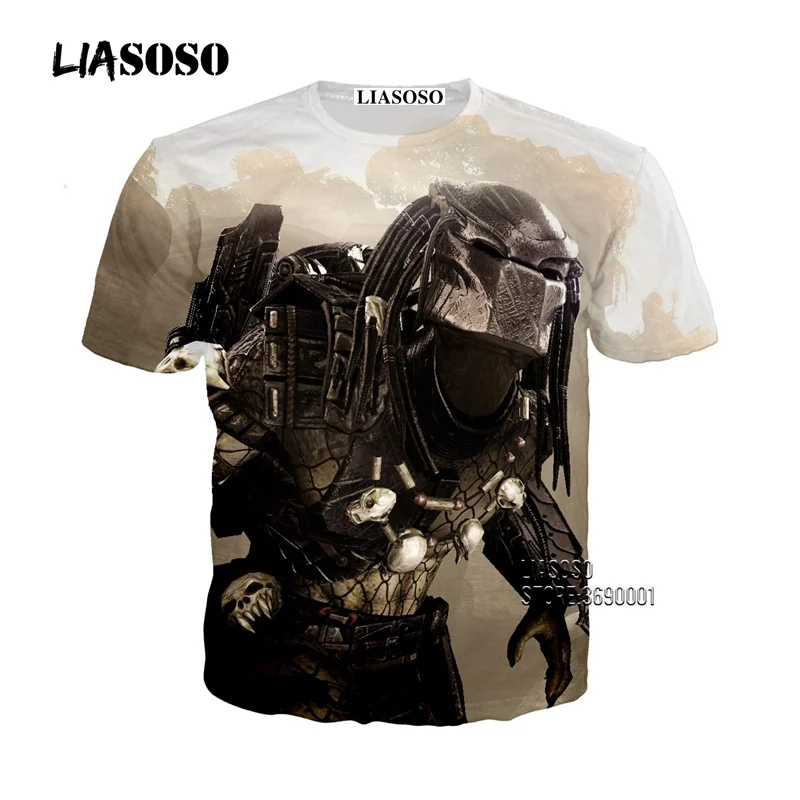 LIASOSO 3D Tiskanja Unisex Film Film, Predator, Tshirt Poletje T-shirt Priložnostne Kratek Rokav Hip Hop Vrhovi Ulične X2688