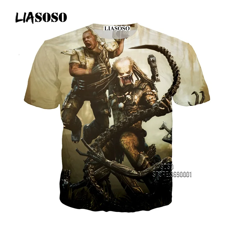 LIASOSO 3D Tiskanja Unisex Film Film, Predator, Tshirt Poletje T-shirt Priložnostne Kratek Rokav Hip Hop Vrhovi Ulične X2688