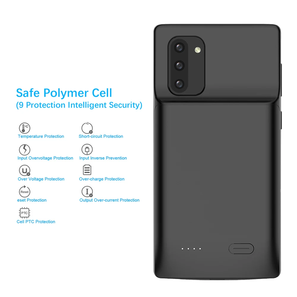 Opomba 10 Tekoče silikona Power Ohišje Za Samsung Galaxy Note 10 Plus shockproof Polnilnik Primeru Extenal Moč Banka Kritje
