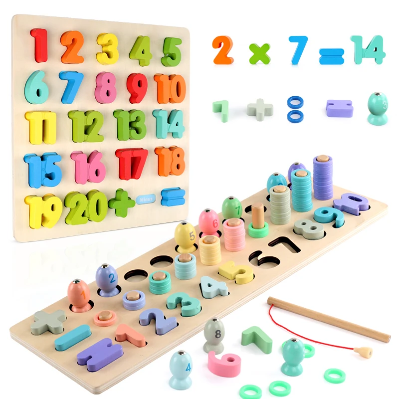 Montessori Se Naučijo, Da Računajo Številke Igrača Za Otroke, Lesene Igrače, Ujemanje Digitalno Obliko Tekmo Zgodnje Izobraževanje Poučevanje Matematike Igrače Darilo
