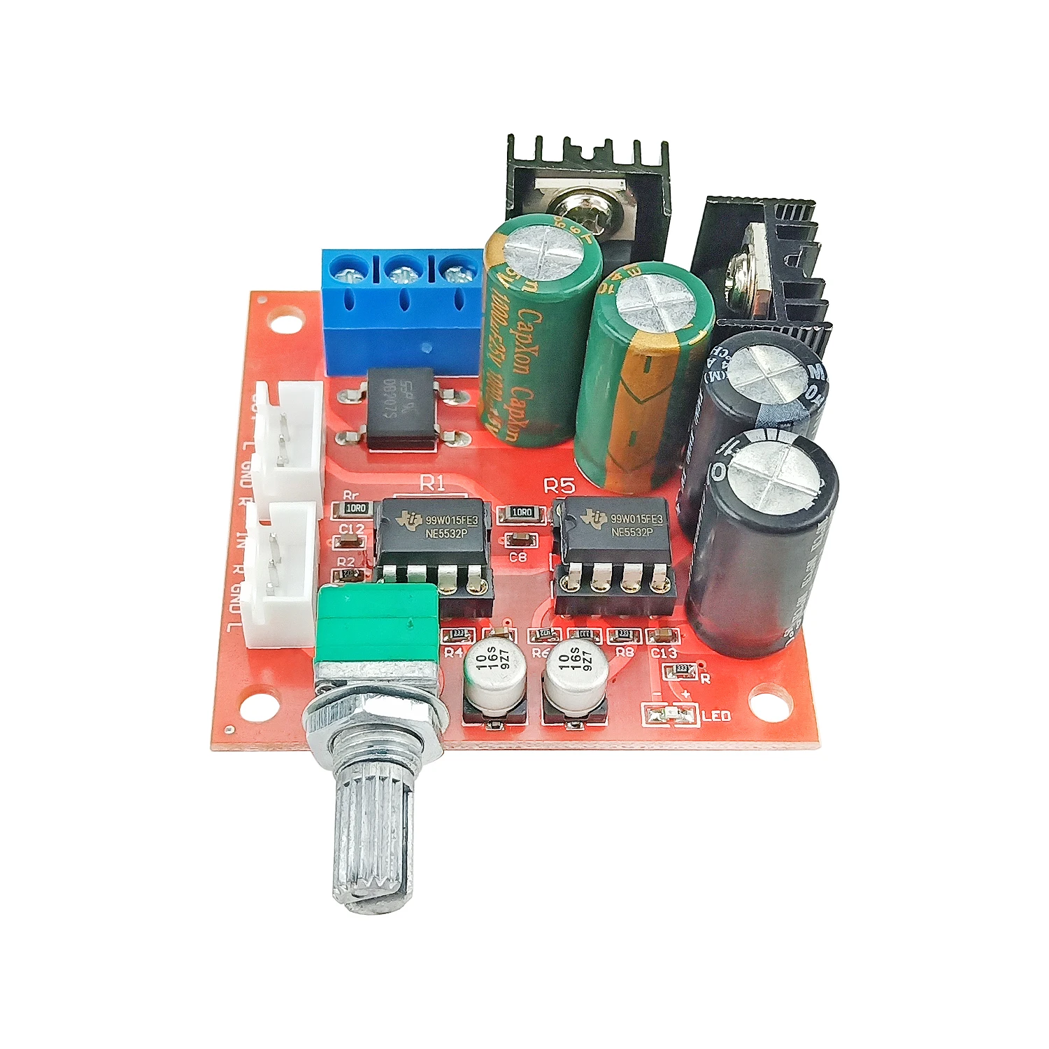 GHXAMP NE5532 Dvojno Op-Amp Preamp Stereo Audio (Stereo zvok Preamplifier Modul Nastavljiva Povečava Dvojni NAPAJALNIK 10-16V 1pc
