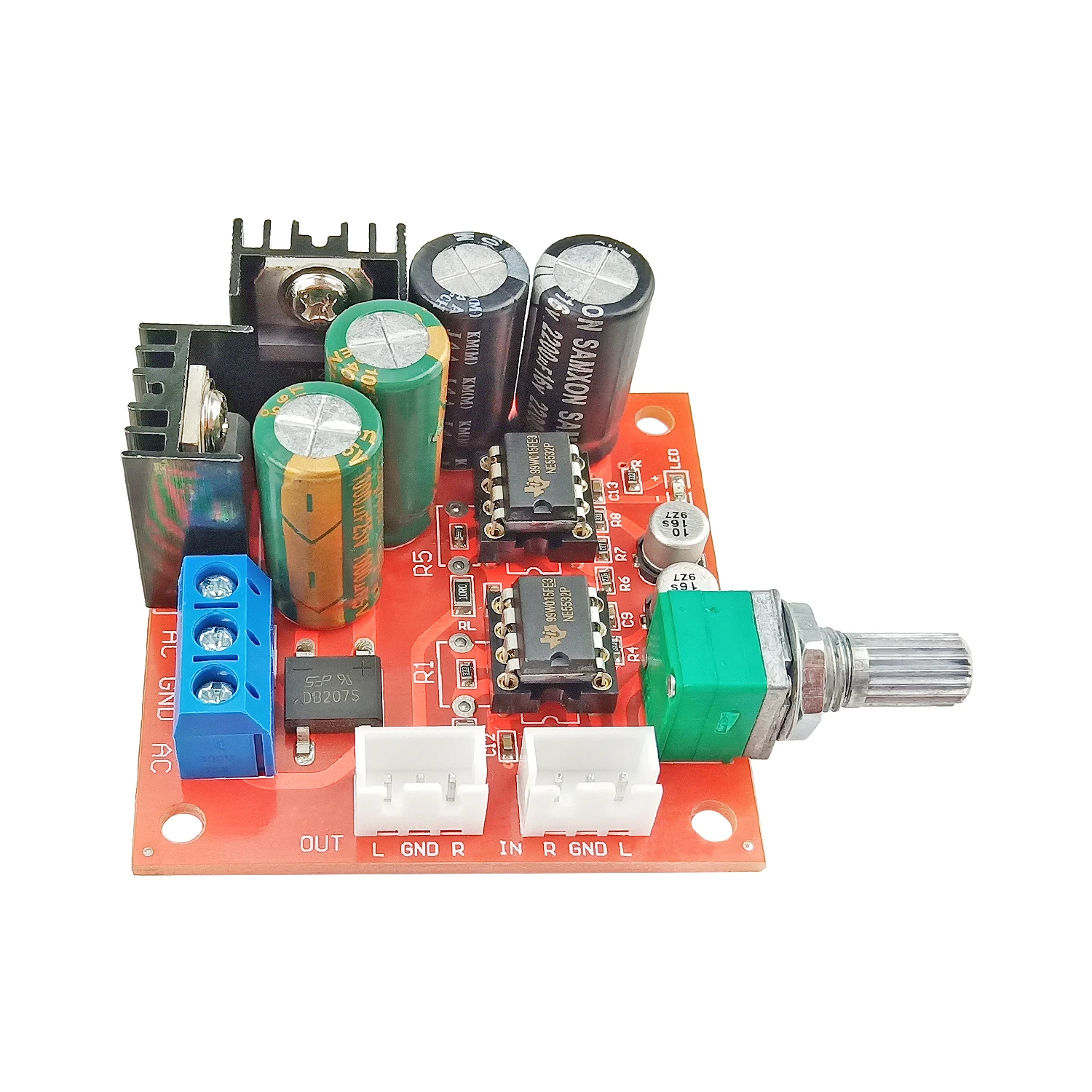 GHXAMP NE5532 Dvojno Op-Amp Preamp Stereo Audio (Stereo zvok Preamplifier Modul Nastavljiva Povečava Dvojni NAPAJALNIK 10-16V 1pc