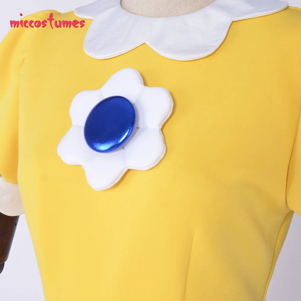 Princesa Daisy Cosplay Kostum Obleko Yellow Ženska Halloween Obleko