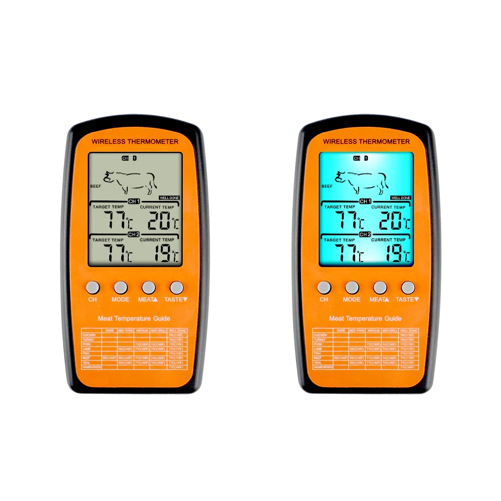 MOSEKO Brezžični Digitalni Ozadja BBQ Termometer Za Kuhanje Mesa Hrane Pečica Kuhinjski Termometer z 2 Sonde Alarm za Temperaturo