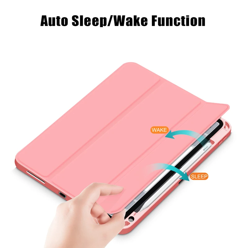 Imetnik svinčnik Primeru Za iPad Zraka 4 za 10,9-palčni 2020 A2324 A2072 Projekcijska Stojala PU usnje Mehko TPU Pokrov z Auto Sleep Funkcija Wake