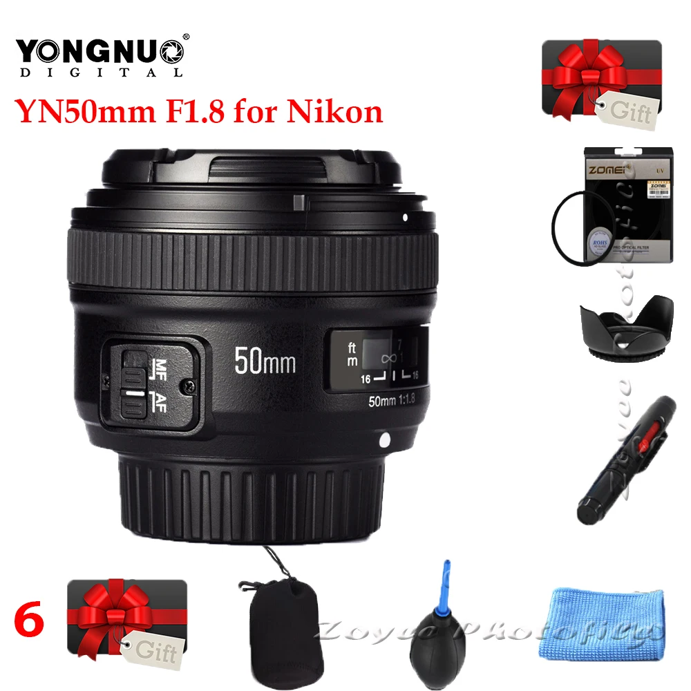 Original YONGNUO Objektiv YN50 mm 50 mm F1.8 digitalni Fotoaparat Objektiv za Canon EOS DSLR Fotoaparate 60D 70 D 5D2 5D3 600d za Nikon DLSR Objektiv Kamere