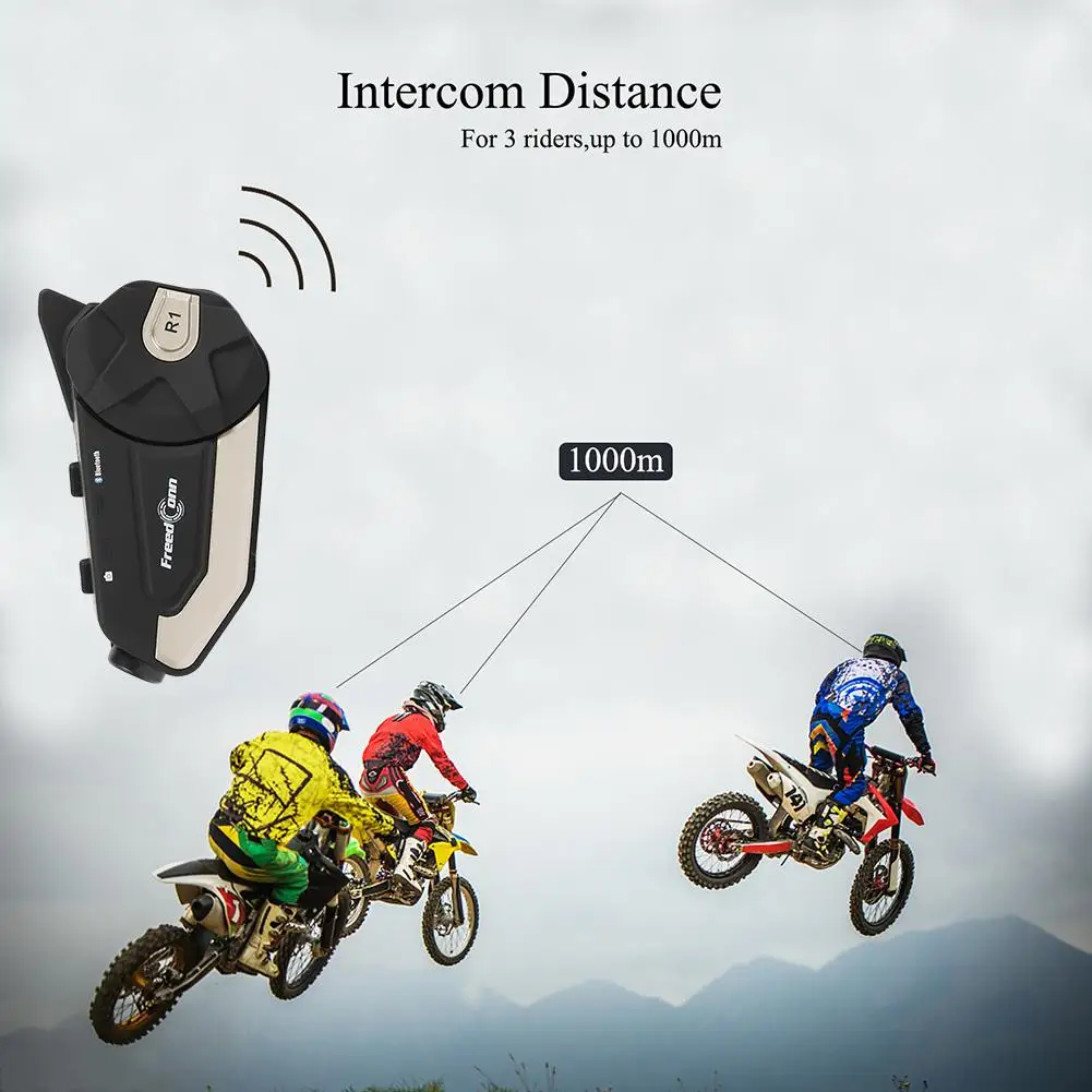 R1 Motocikel WiFi, Bluetooth 4.1 Čelada Slušalke Interkom s 1080P HD Kamera Z FreedConn APP Zavedati, skupinski Klepet