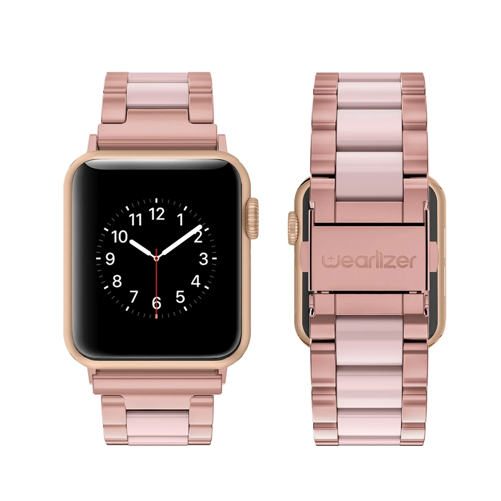 Wearlizer Za Apple Watch Band iz Nerjavečega Jekla, Trak za Apple Gledati Serije 5 4 3 2 1 Zaponko Metulj Watchband za Apple ura