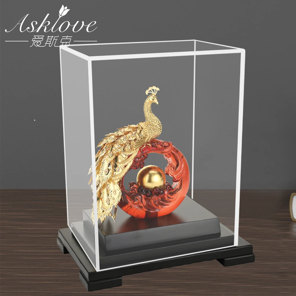 Asklove Zlato Phoenix Ornament 3D pav Kip 24K Zlata Folija za Dekoracijo Miniaturne Figurice Namizje Obrti Doma Dekor Darila