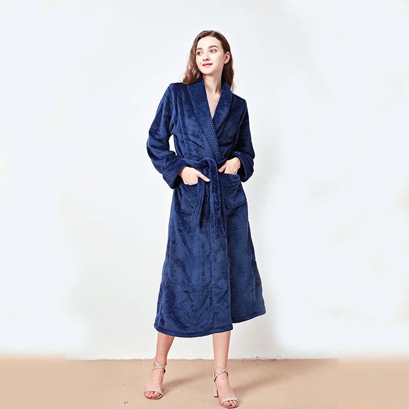 Pozimi Flanela Kimono Plašč Sleepwear Priložnostne Ženske Obleke Kopalni Plašč Plašč Soft Nightdress Toplo Coral Runo More Homewear