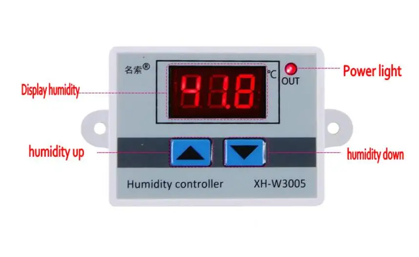 AC 220V Digitalni Vlažnost Krmilnik instrument Vlažnost nadzor Stikalo hygrostat Higrometer SHT20 Vlažnosti tipalo W3005