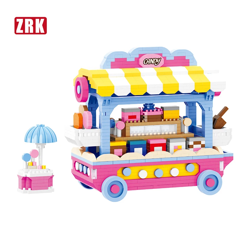 Novi, ki prihajajo ZRK mini gradnike, avto igre ice cream avto sladkarije avtomobila mini DIY opeke diamond ustvarjalne igrače za brithday darila