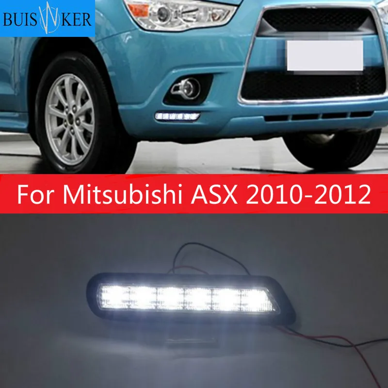 2pcs Za Mitsubishi ASX 2010 2011 2012 LED DRL Dnevnih Svetlobe Dnevno bela opozorilo lučka avto-Styling luči