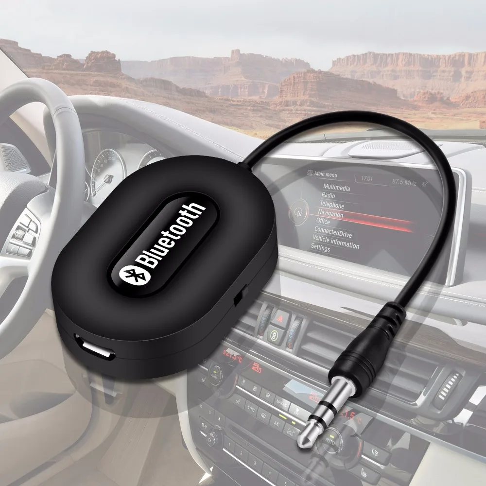 Mini 3.5 mm jack Avto A2DP Brezžična tehnologija Bluetooth prostoročni Komplet AUX Avdio Glasbeni Sprejemnik Tok proste Roke, z Mic