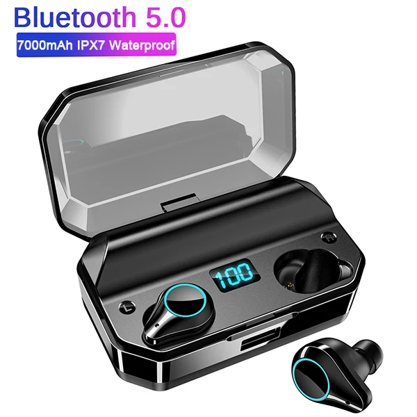 T9 TWS Bluetooth V5.0 Slušalke 9D Stereo X6 Brezžične Slušalke Čepkov IPX7 Nepremočljiva 7000mAh LED Smart Power Bank Nosilec za Telefon