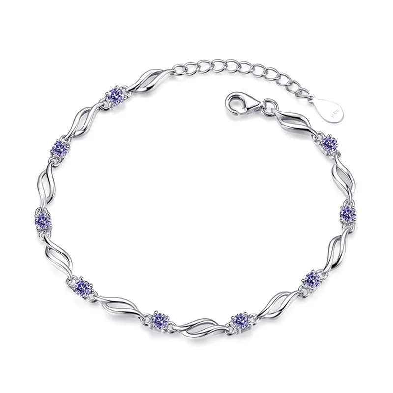 925 sterling silver fashion sijoče kristalno ženske'bracelets nakit za ženske ženski darilo za rojstni dan padec ladijskega prometa