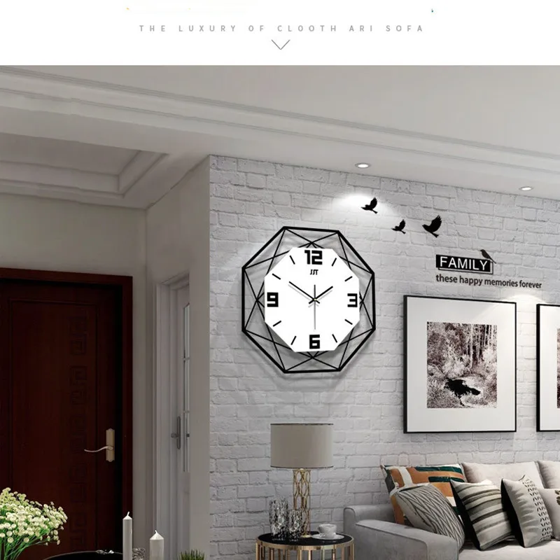 Nordijska preprost slog oblikovanja stenske ure kreativno dnevno sobo Svetlobna ura lesa quartz domov, ura modna obešanje gledati