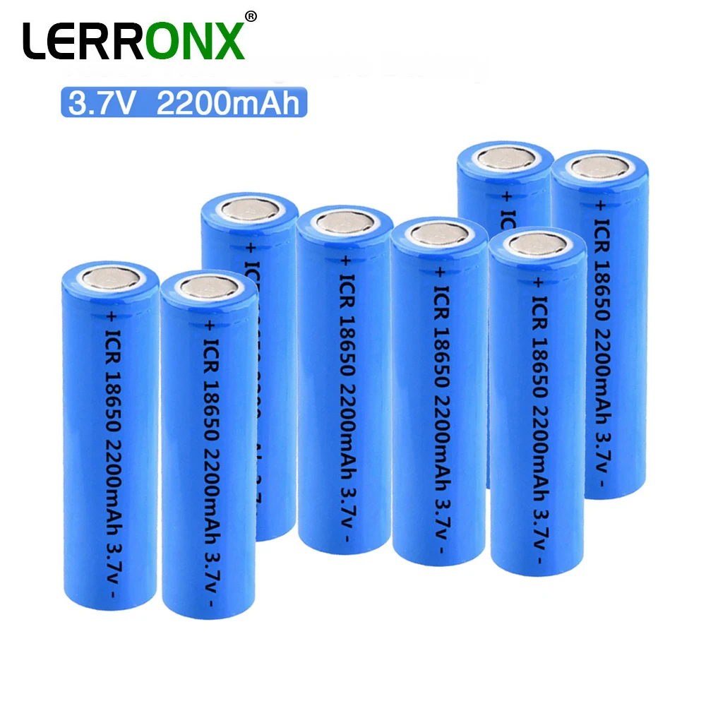 LERRONX ICR18650 3,7 V 2200mAh Li ionska 18650 Polnilna baterija za Svetilko Smerniki Litij-Moč Elektronski Izdelki