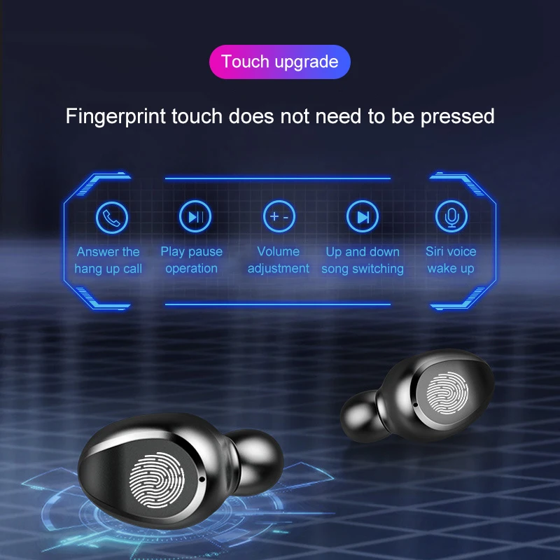 TWS Brezžične Slušalke Bluetooth V5.0 Brezžične Bluetooth Slušalke LED Zaslon 2000mAh Moči Banke Slušalke Z Mikrofonom F9