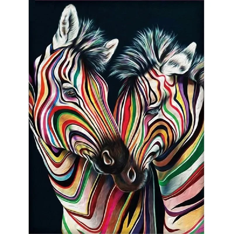 FUYUN Polno 5D Diy Daimond Slike Konj 3D Diamond Slikarstvo Krog Okrasnih Risanka zebra Polni Sveder Vezenje Živali