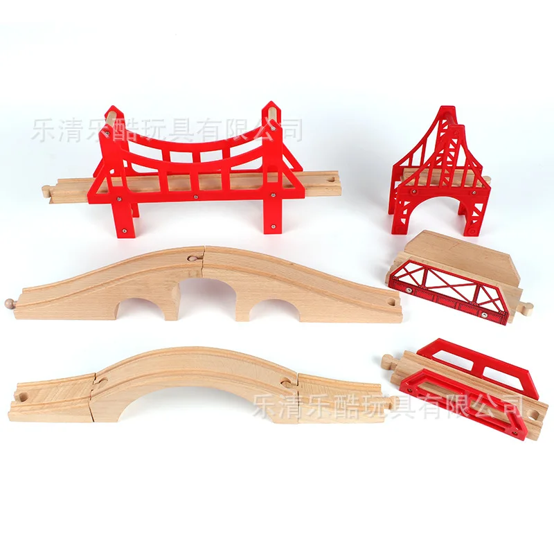 Prijatelji Leseni Vlak Spremljali na Železniškem Mostu Pribor Različne Komponente Predor Prečkamo Most Izobraževalne igrače, Lesene Igrače
