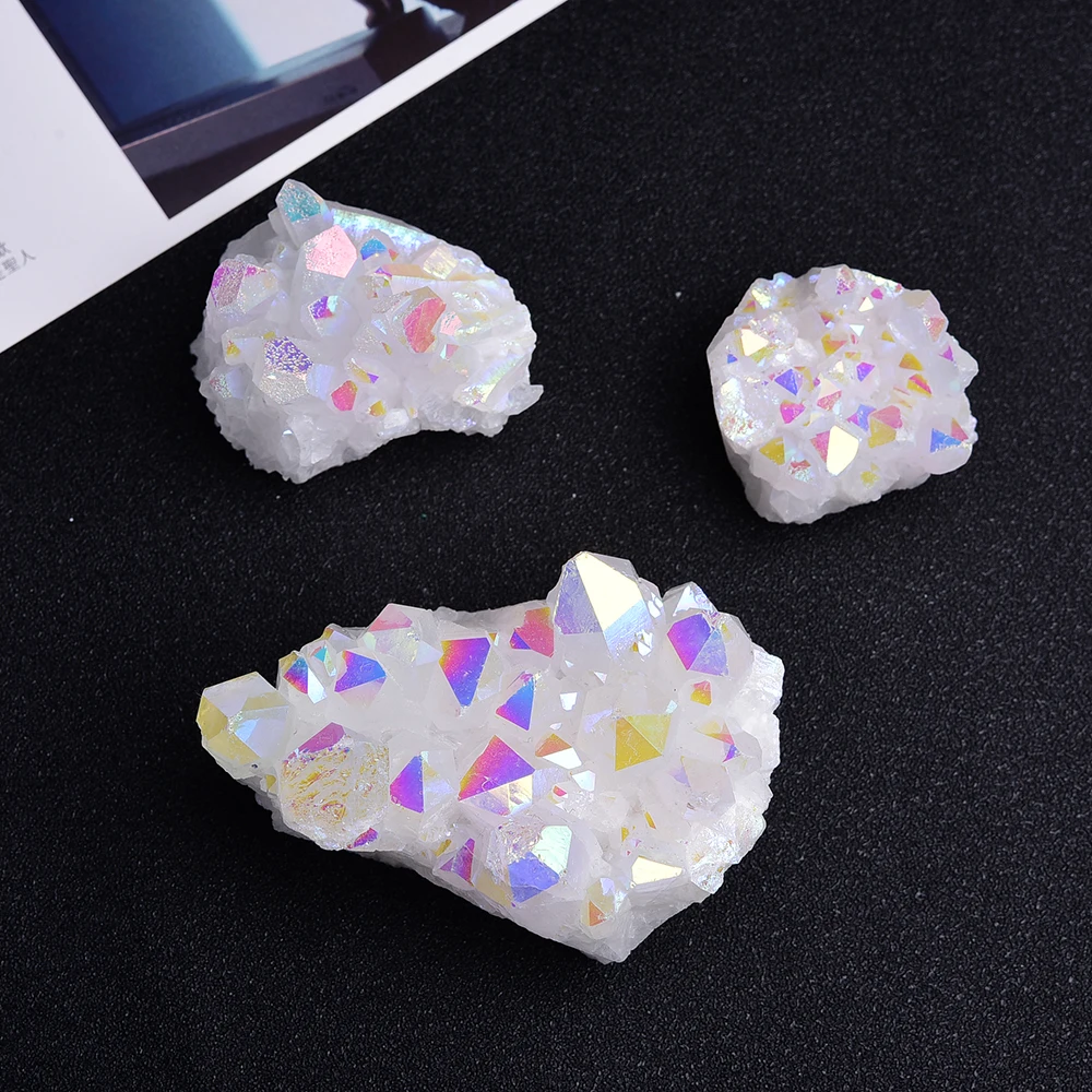 Visoka kakovost kristali, minerali Grobo naravnih Electroplated aura Crystal Grozdov Palico Točkah jasno quartz za dekoracijo doma