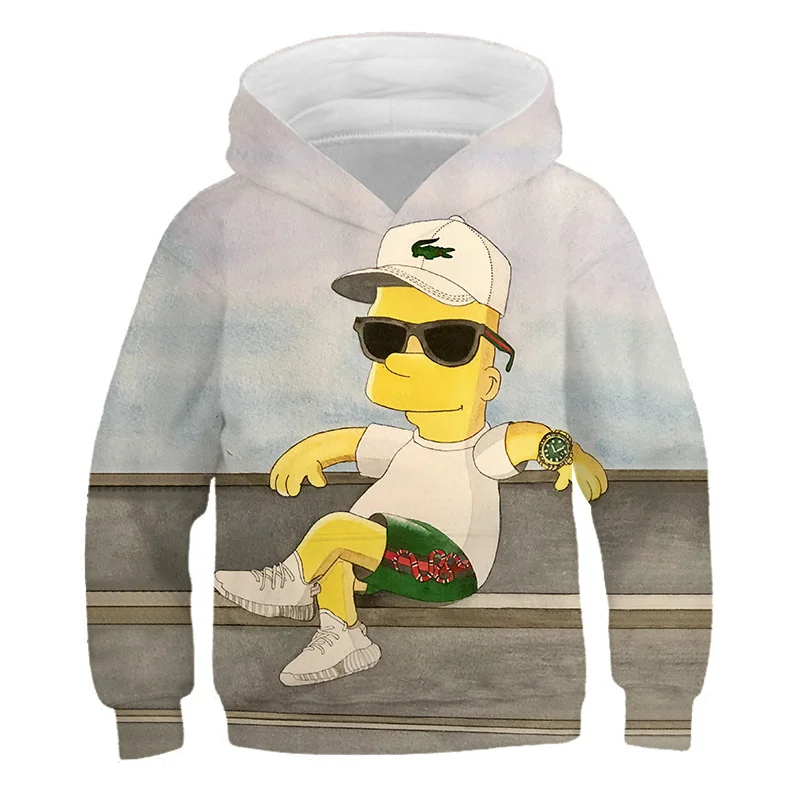 Fantje Dekleta Majica Smešno Risanka Simpson Teen Hoodies 2020 Jesenski Oblačila Dolg Rokav Vrhovi Otroci, vroče prodaje Modnih Oblačil