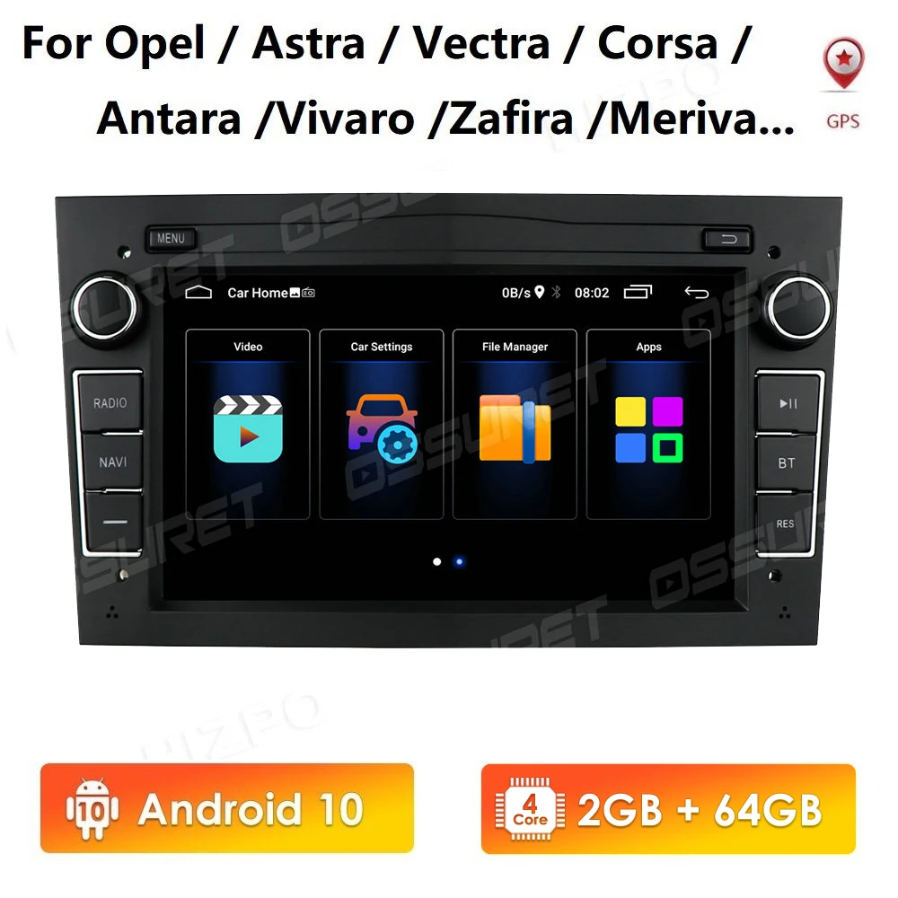 7 INCH Android 10 2GB+64GB PIP 2 Din avtoradio GPS Navigacija Za opel Vauxhall Astra H, G, J Vectra Antara Zafiri Corsa s PIP