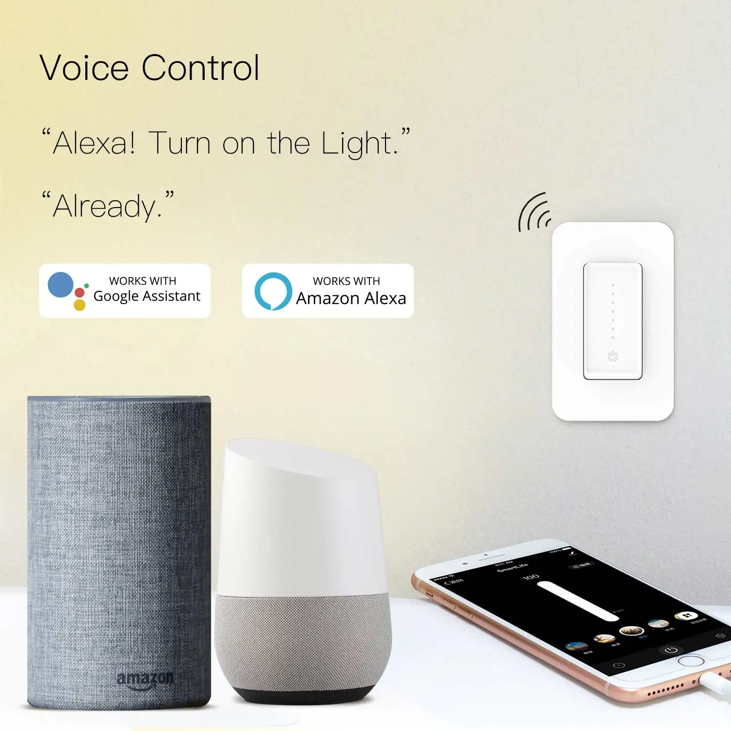 NAS WiFi Smart Luči stikalo za kratke luči Stikalo Smart Life/Tuya APP je Združljiv z Alexa Google Dom za Glasovni Nadzor,Ni Potrebno Hub