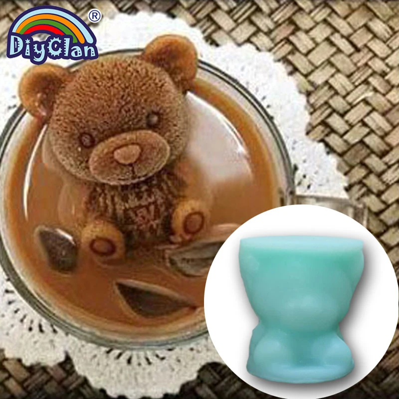 3D medvedek Čokolada Silikonski Kalup Za Torto Epoksi Smolo Plovila, zaradi Česar Nosi Ice Cube Plesni Piti Kavo, Sladoled Dekor
