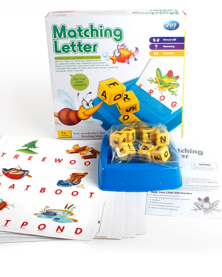 Otrok Izobraževalne Igrače Pismo Ujemanje Črkovanje Besede, prijetno Učenje angleške Črke Kartico Baby Zgodnje Izobraževanje Puzzle Igrače