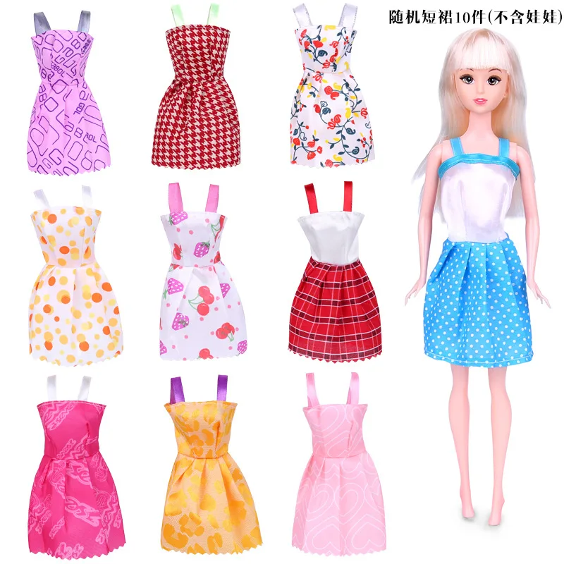 88-delni set = mešani srčkan moda barbies princesa dodatki =10 obleka +18 čevlji + druga otroška plastične igrače oprema
