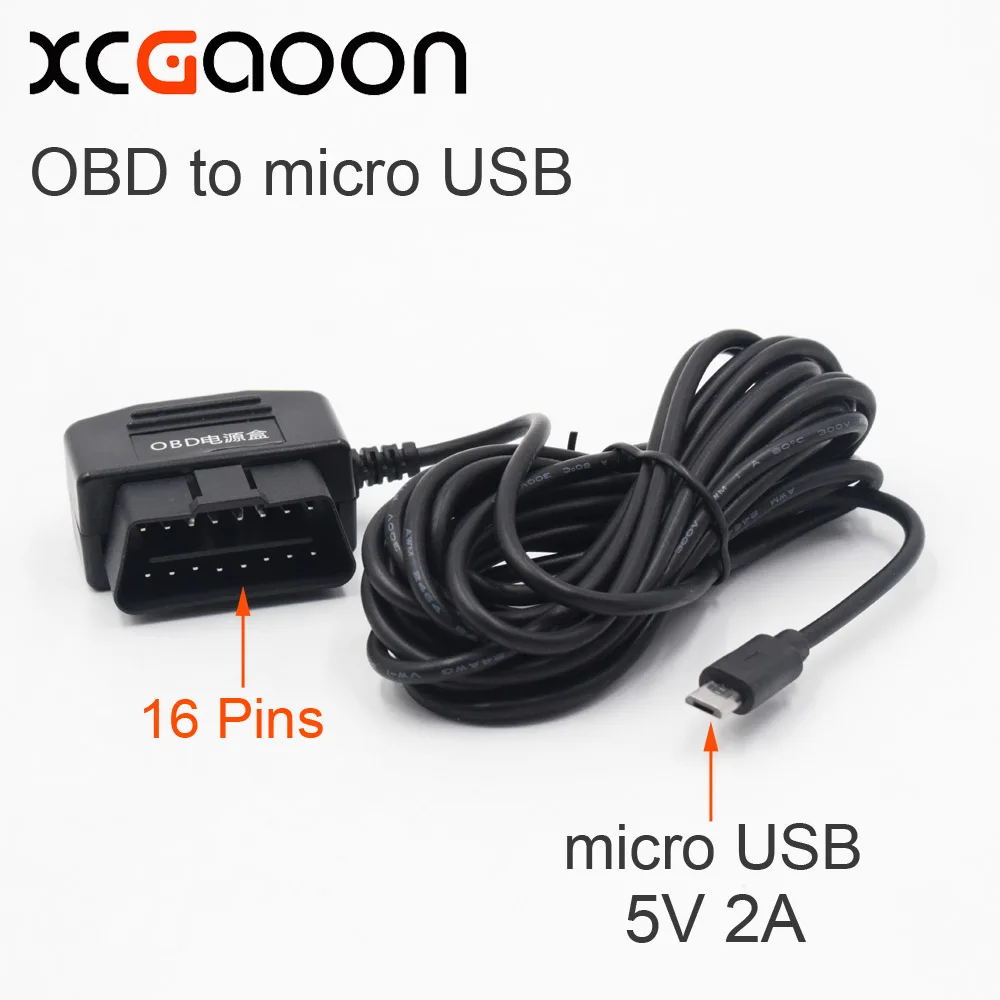 XCGaoon 10 kos Nov Avto Polnilec OBD 16 Pin DC Pretvornik Modul 12V 24V Na 5V 2A z Micro USB Kabel, Nizko Napetostjo