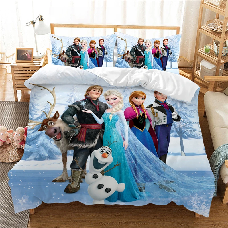 Disney Novo Ana Elsa Posteljnina Nabor Kraljica Kralj Velikost Zamrznjene Posteljo Nastavite Otrok Dekle Rjuhe Kritje Doma TextilesComforter Kompleti Posteljnine