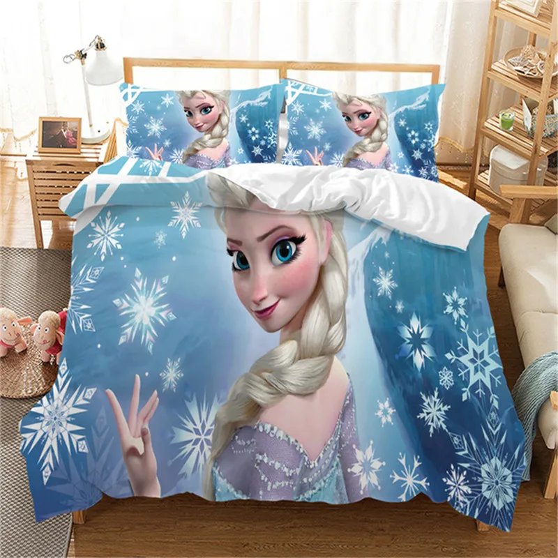 Disney Novo Ana Elsa Posteljnina Nabor Kraljica Kralj Velikost Zamrznjene Posteljo Nastavite Otrok Dekle Rjuhe Kritje Doma TextilesComforter Kompleti Posteljnine