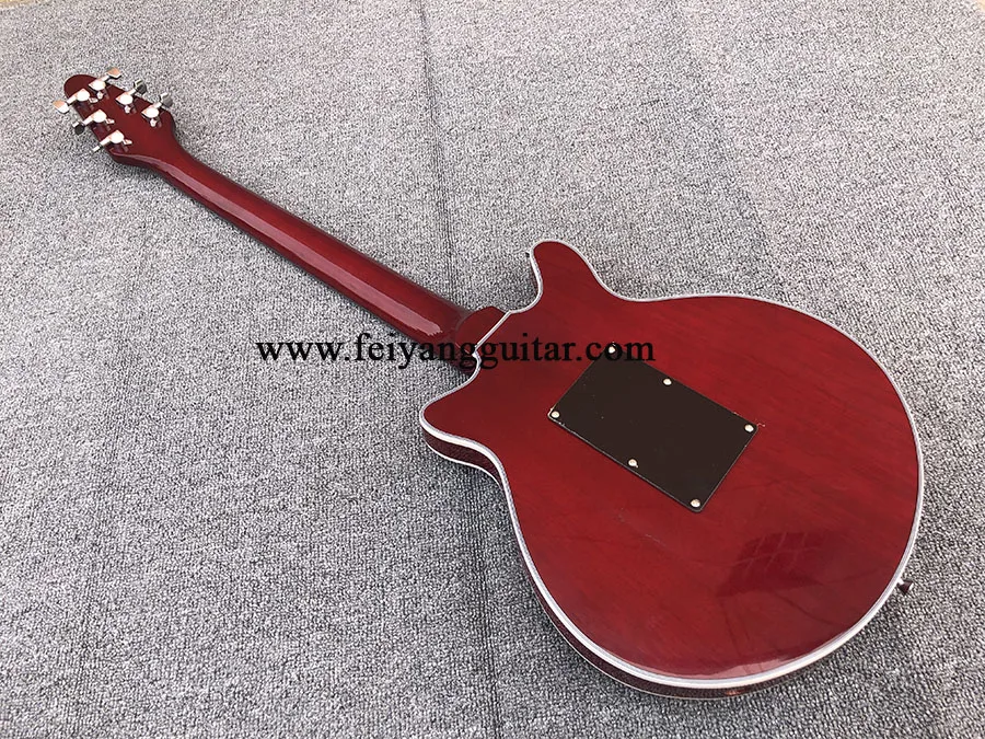 Visoko-kakovostni razred električna kitara, posebno v obliki kitare, 6-string kitare, korejski pribor, breskov cvet jedro lesa, rjave barve, cu