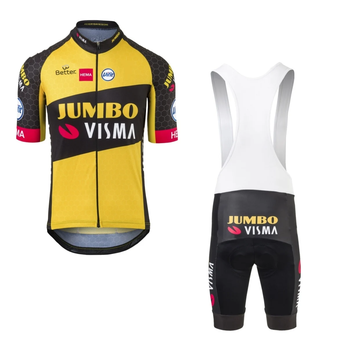 2021 Novo Pro Team Jumbo Visma Kolesarjenje Jersey Set Koles Maillot Mens Dihanje MTB Quick Dry Kolo Ropa Ciclismo 9D Gel Blazinico