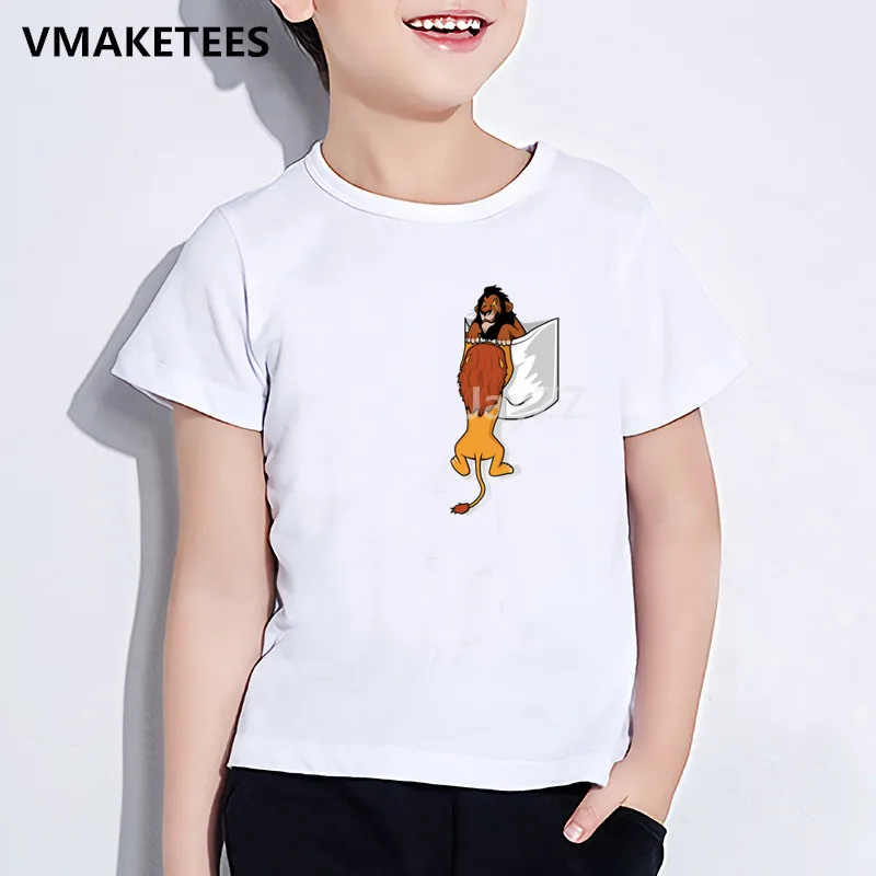 Otroci Poletje Tshirt Otrok Levji Kralj Mufasa in Simba Risanka Srčkan T-shirt Fantje Dekleta Smešno Oblačila