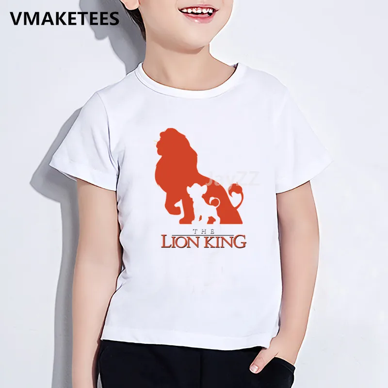 Otroci Poletje Tshirt Otrok Levji Kralj Mufasa in Simba Risanka Srčkan T-shirt Fantje Dekleta Smešno Oblačila