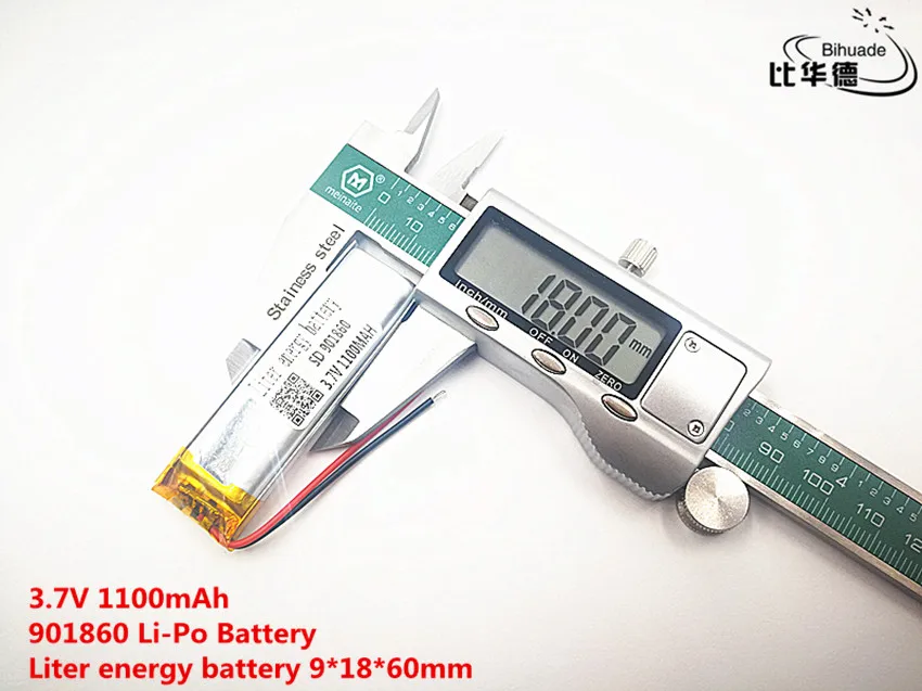 Liter energijo baterije Dobro Qulity 3,7 V,1100mAH,901860 Polimer litij-ionska / Litij-ionska baterija za IGRAČE,MOČ BANKE,GPS,mp3,mp4
