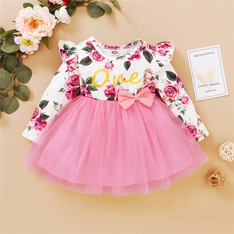 Baby Dekleta Oblačenja 2021 Pomlad Jesen Priložnostne Dolgimi Rokavi Za Malčke Stranka Obleka Princess Otroci Obleko Za Baby Dekleta Rojstni Dan Obleko