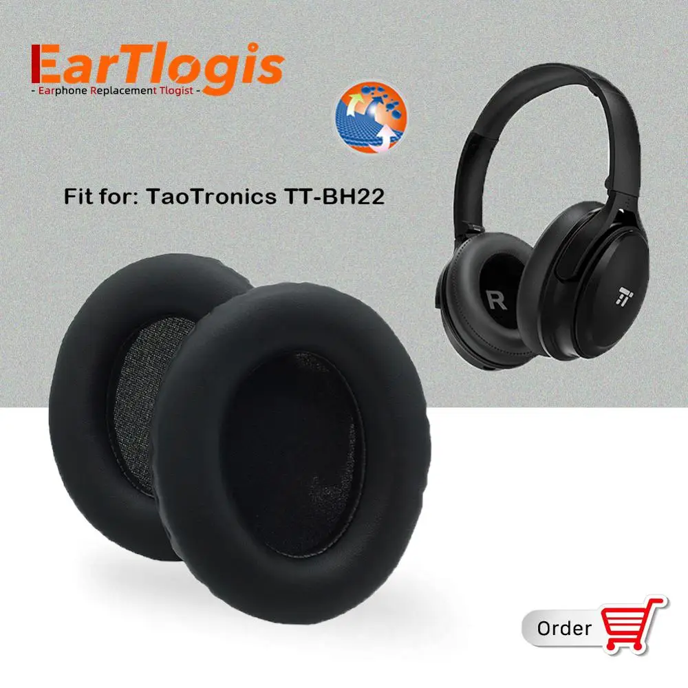 EarTlogis Zamenjava EarPads za Taotronics TT-BH22 sestavni Deli Slušalke Earmuff Kritje Blazine Skodelice Blazino