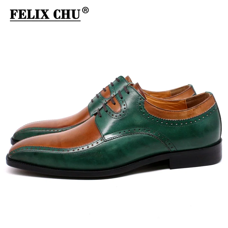 Velikost 7-13 Luksuzni Moških Obleko Čevlje pravo Usnje Ročno Zelena Rjava Čipke Mens Brogue Derby Čevlji Poročni Oxford Čevlji za Moške