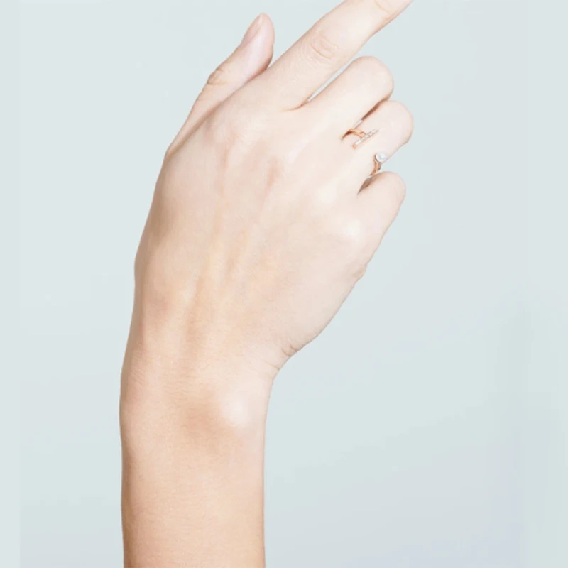 Minimalističen, Fine Nakit, Modne Pearl Anillos Nastavljiv Prst Obroči za Ljubitelje' Dekleta Pari Valentinovo Darilo Odpiranje Obroč